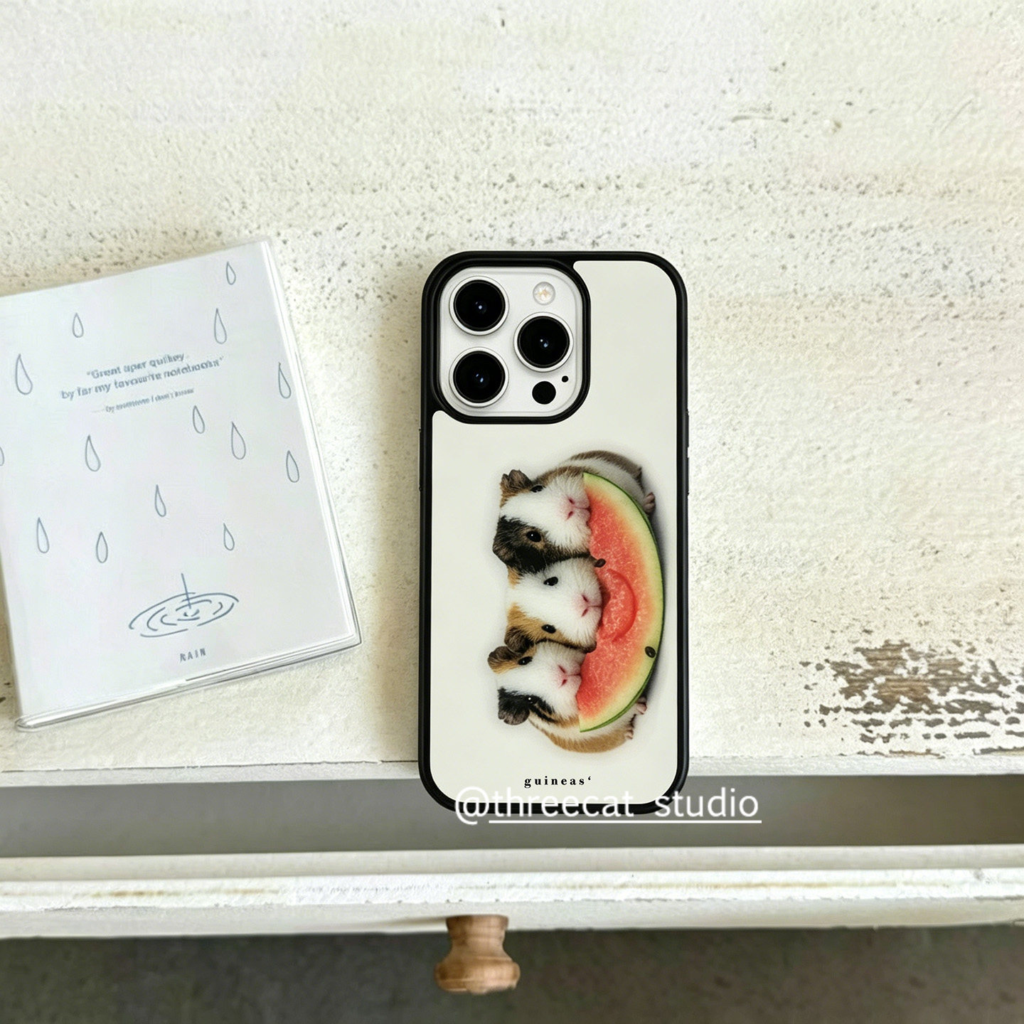 Phone Cases Korea - Korean Ins Guinea Pig Eat Watermelon