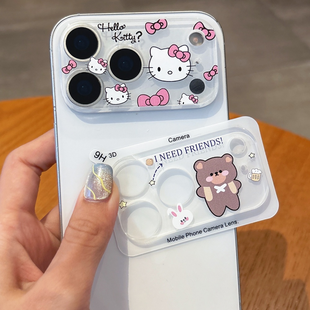 Phone Cases That Cover The Camera - Cute Cartoon Camera Protector Lens Film
