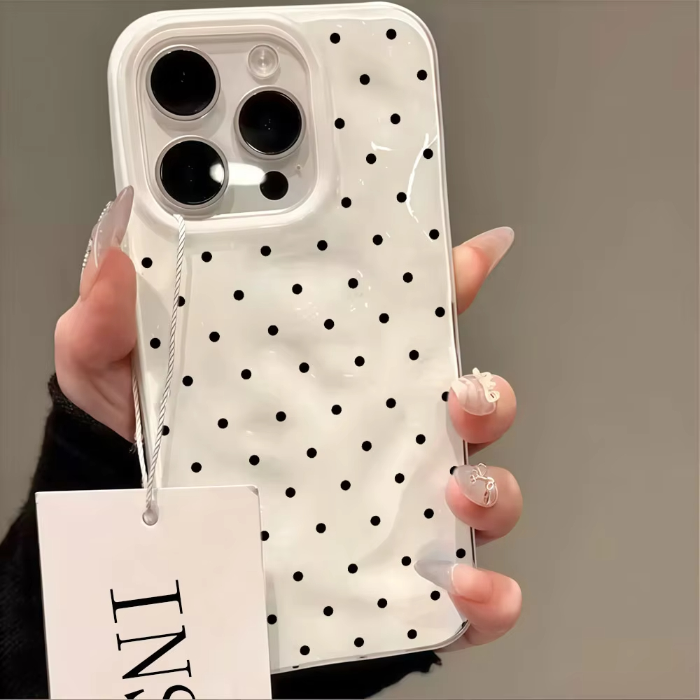 Phone Cases Korea - Korean Simple Solid Color Polka Dot