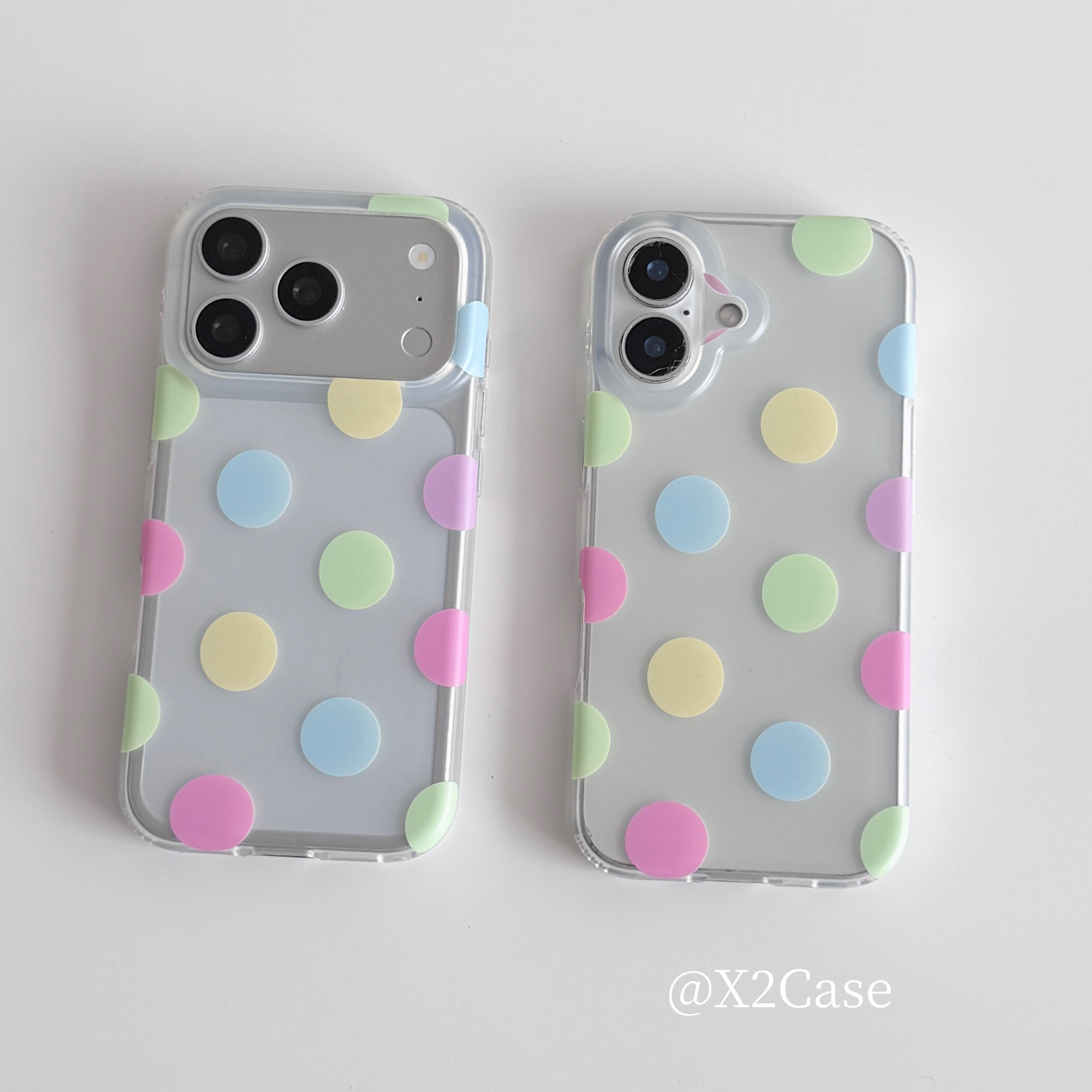 Phone Cases Korea - Korea Ins Colorful Polka Dots Matte