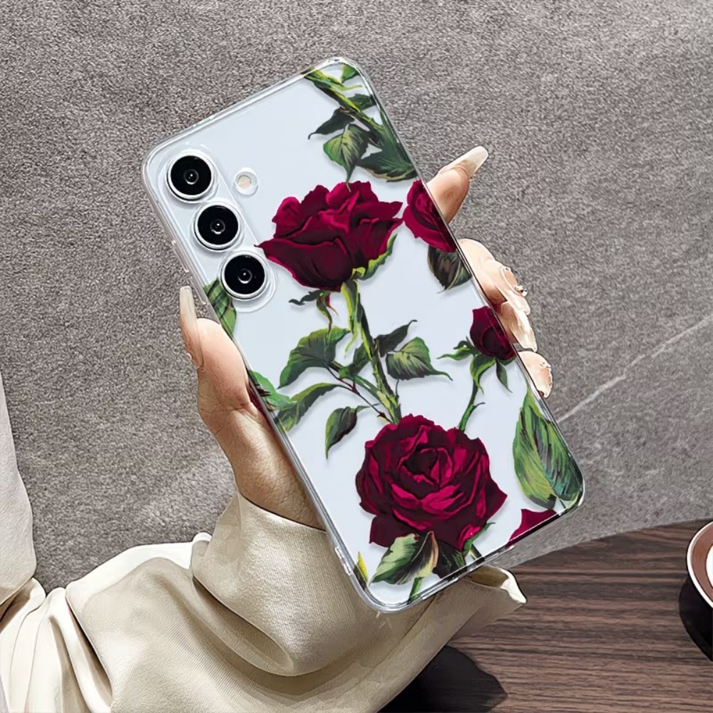 Aesthetic Red Rose Floral Phon - Phone Cases Red 评论和价格