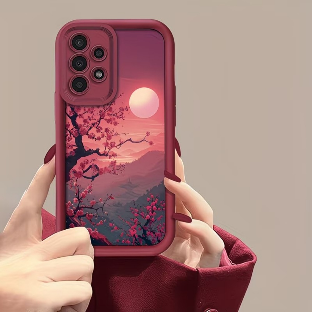 Sunset Mountain Peak Anti-Fall - Phone Cases Red 评论和价格