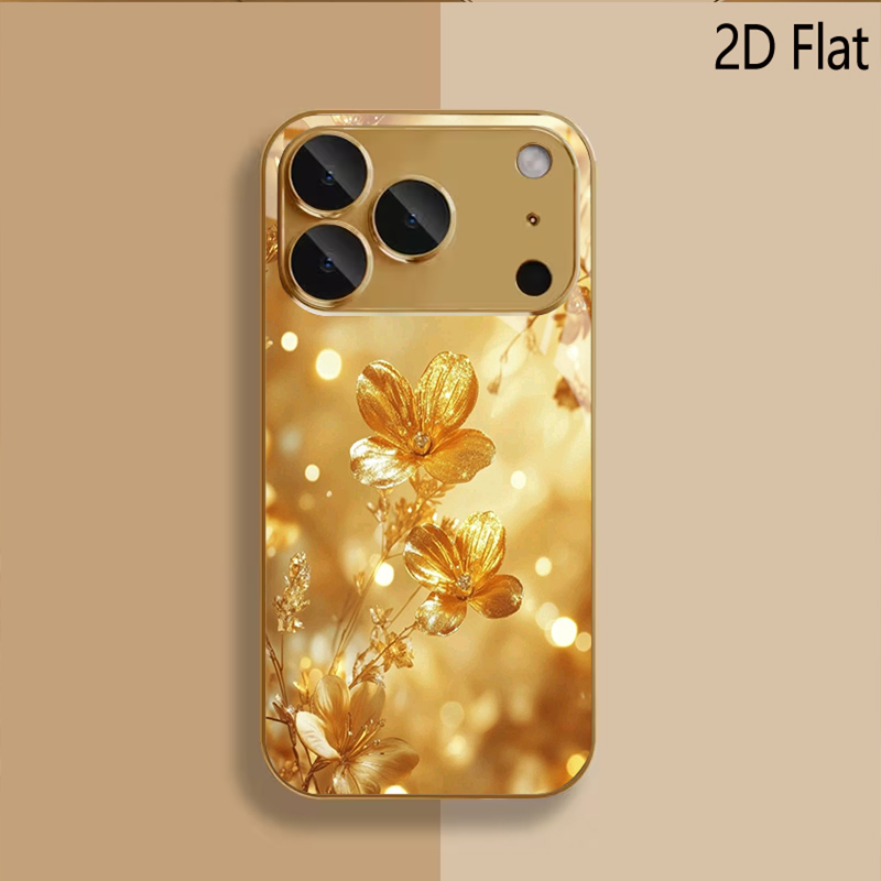 The Golden Flower Patterned te - Phone Cases That Cover The Camera 评论和价格