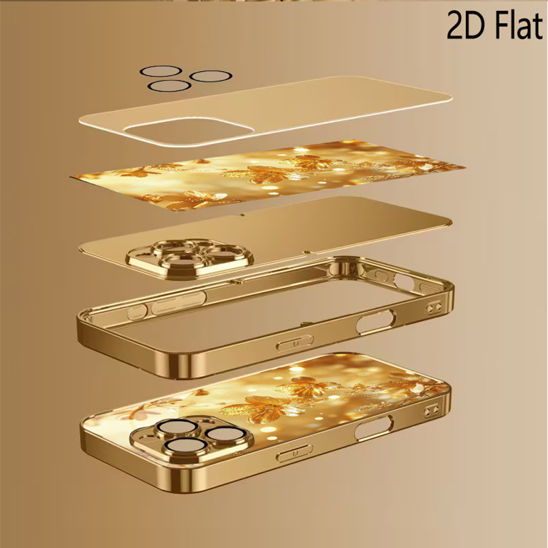 The Golden Flower Patterned te - Phone Cases That Cover The Camera 评论和价格