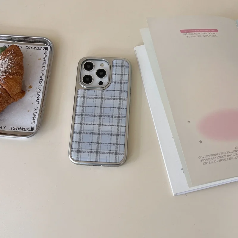 Korean Ins Epoxy Blue Plaid Pa - Phone Cases Korea 评论和价格