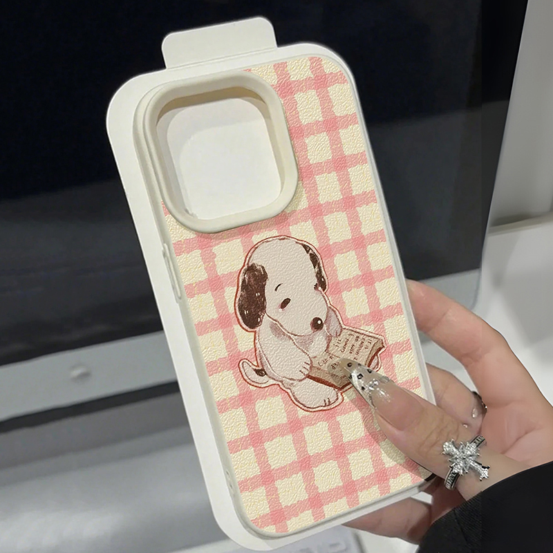 Cute Vintage Book Dog Litchi P - Phone Cases Vintage 评论和价格