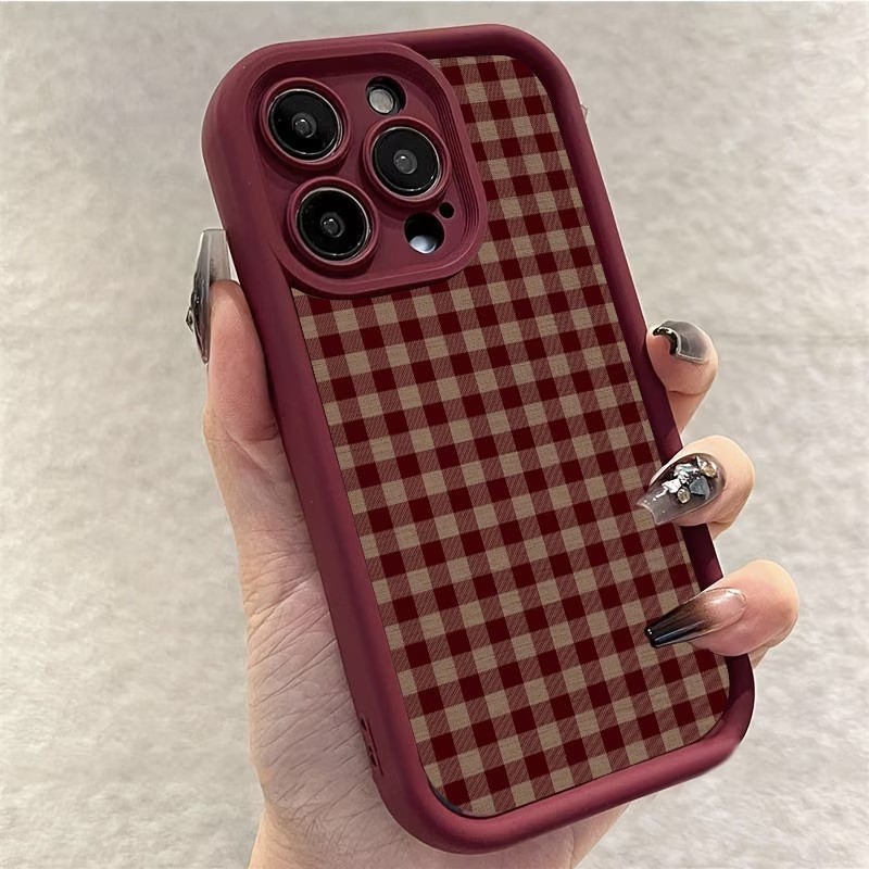 Wine Red Vintage Red-Brown Pla - Phone Cases Red 评论和价格