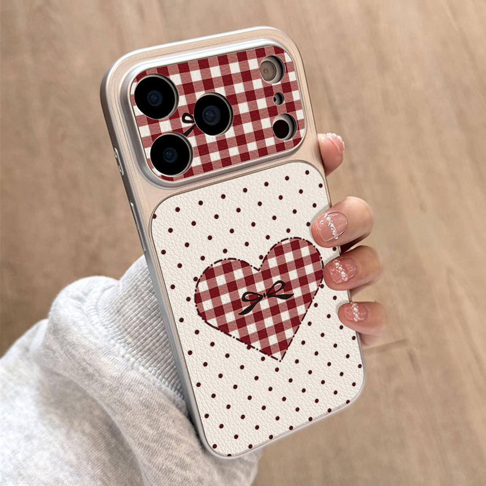 Sweet Cherry Bow Leather Phone - Phone Cases That Cover The Camera 评论和价格