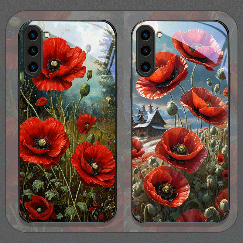 Retro Poppy Flower Bloom Hot R - Phone Cases Red 评论和价格