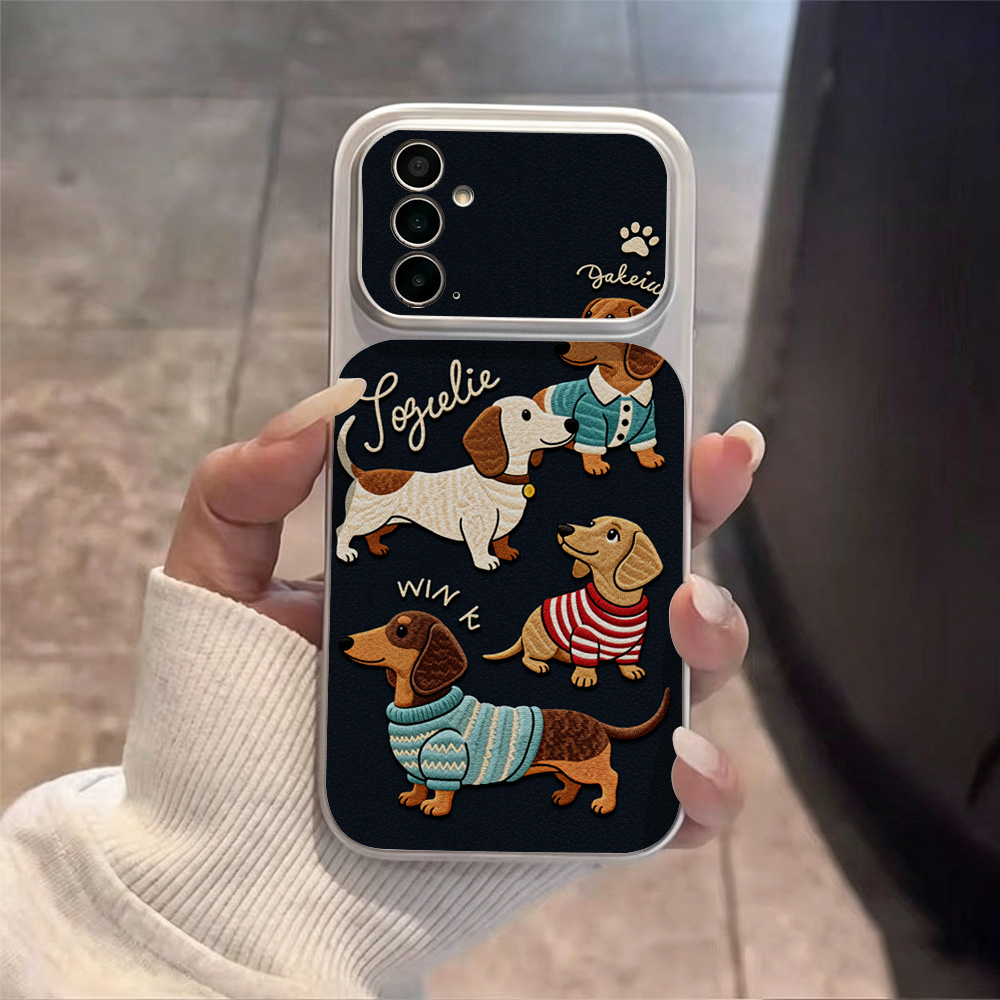 Cartoon Puppy Leather Phone Ca - Phone Cases That Cover The Camera 评论和价格