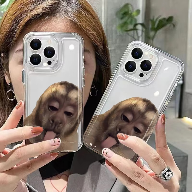 Tongue Sticking Monkey Silicon - Phone Cases Red 评论和价格