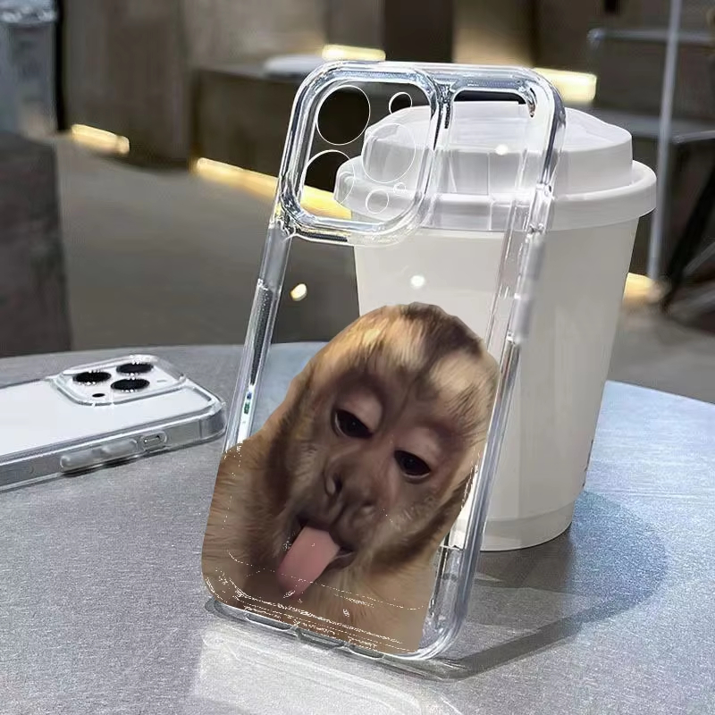 Tongue Sticking Monkey Silicon - Phone Cases Red 评论和价格