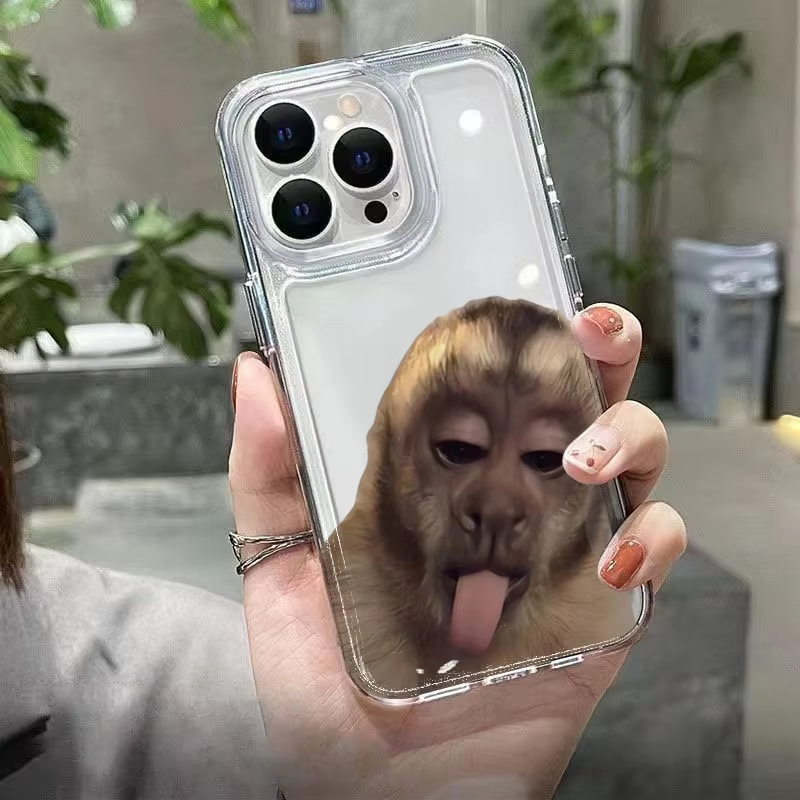 Tongue Sticking Monkey Silicon - Phone Cases Red 评论和价格