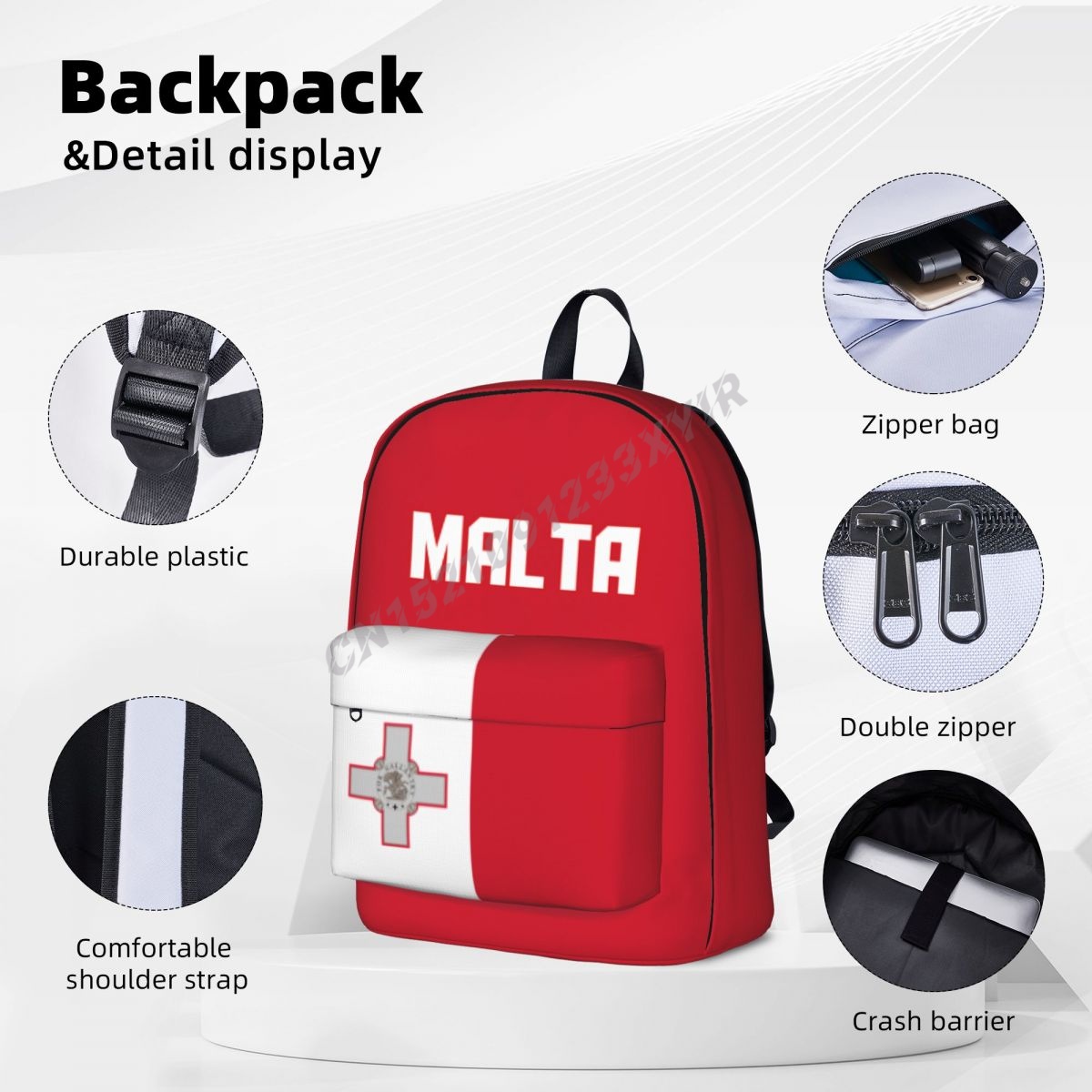 Unisex Backpack Malta Flag Mal - Phone Cases Malta 评论和价格