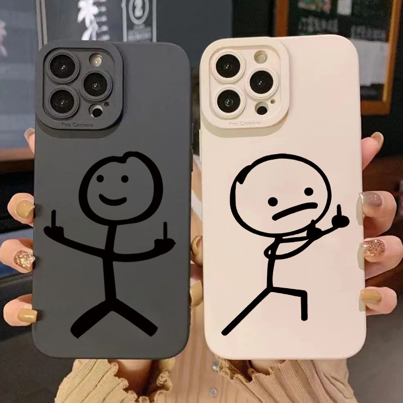 Cute Cartoon Matchman Phone Ca - Phone Cases That Cover The Camera 评论和价格