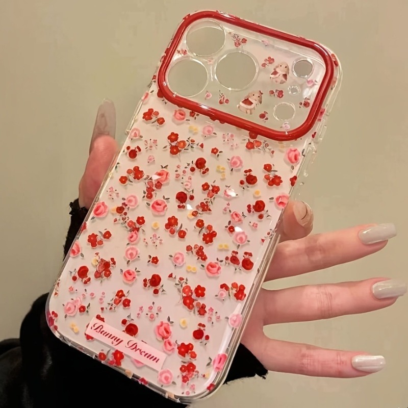 Lovely Cartoon Red Flowers Pat - Phone Cases Red 评论和价格