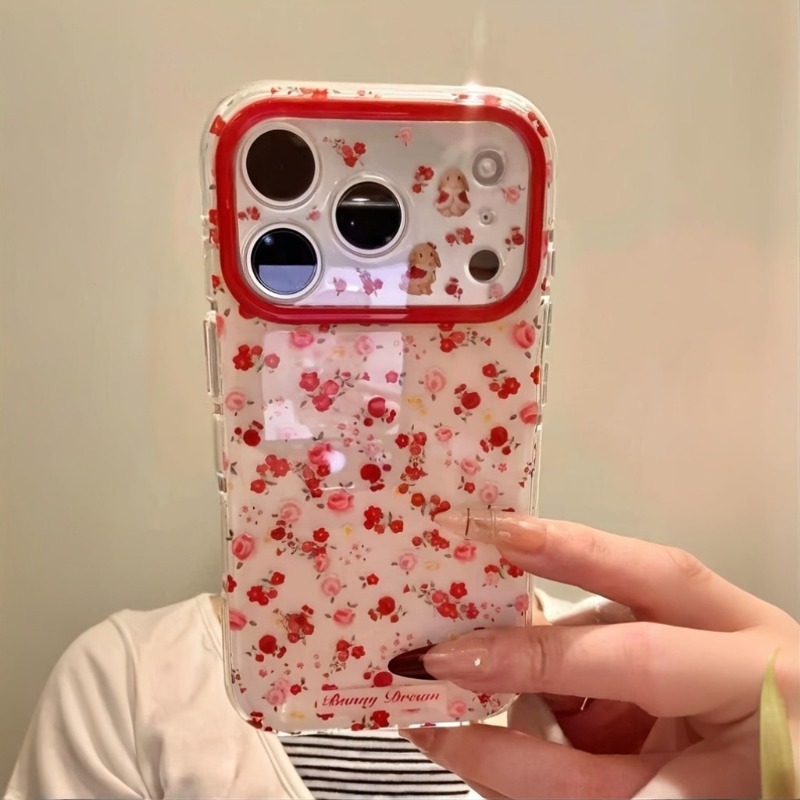 Lovely Cartoon Red Flowers Pat - Phone Cases Red 评论和价格
