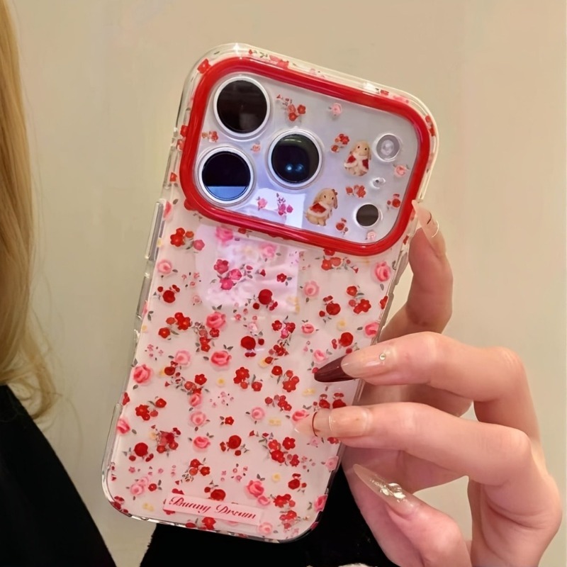 Lovely Cartoon Red Flowers Pat - Phone Cases Red 评论和价格